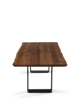 NEWTON NATURAL SIDES - Rectangular table with solid wood top and iron base by Riva 1920 - view 3